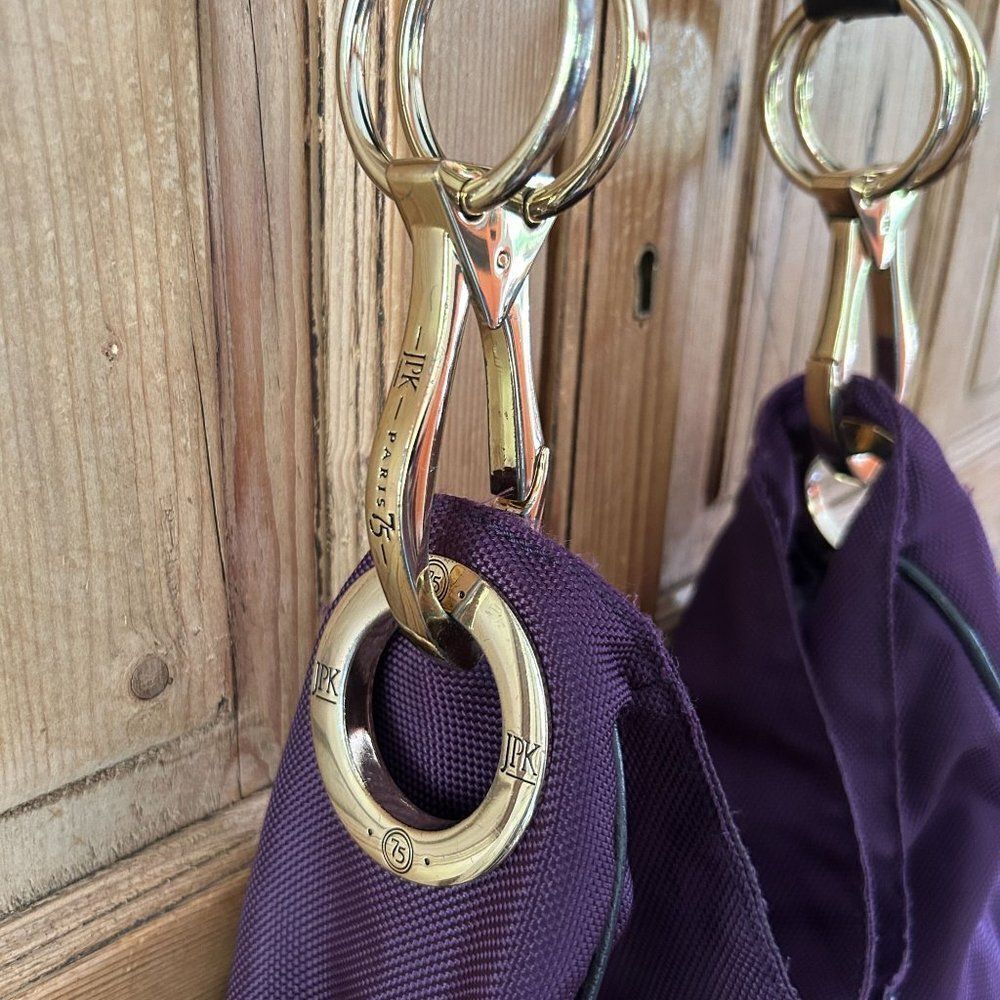 JPK Paris 75 Purple Shoulder Bag Gold Hardware Boho Slouchy Purse - Flawed - Picture 3 of 14